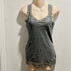 Mossimo Y2K 90s Coquette Girl Fairy Boho Lace Trim Fitted Camisole Tank Top L
